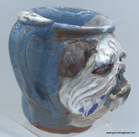 Bulldog Mug On Teal Blue