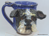 Bulldog with Bone Mug on Cobalt Blue