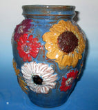 Teal BLue Flower Vase