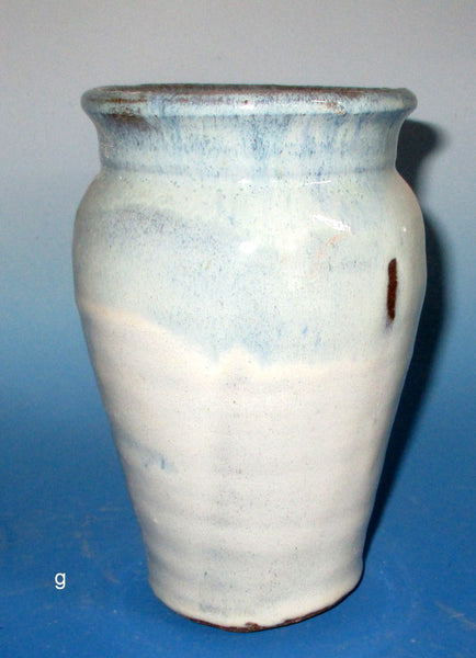 Teal Blue over Cream Vase