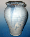 Teal Blue over Cream Vase Large