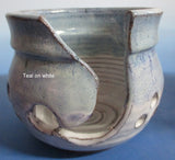 Yarn Bowl Teal Blue over white