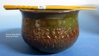 Dinner Size Rice Bowl Textured Green