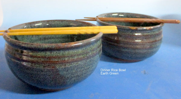 Dinner Size Rice Bowl Earth Green