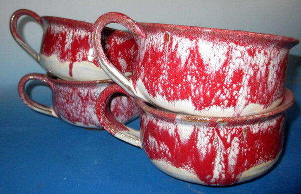 Chowder Bowl Red over White