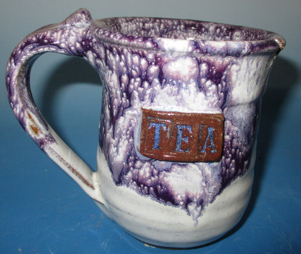 Tea Mug Teal Purple over White
