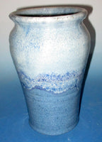 Teal Blue with White Large Vase