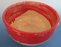 Red over White Large Serving Bowl