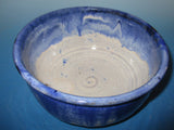 Cobalt Blue over White Serving Bowl