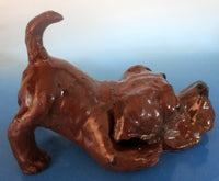 Playful Chocolate Labrador Sculpture