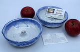 Apple Baker with instructions Three tone Blue WHite